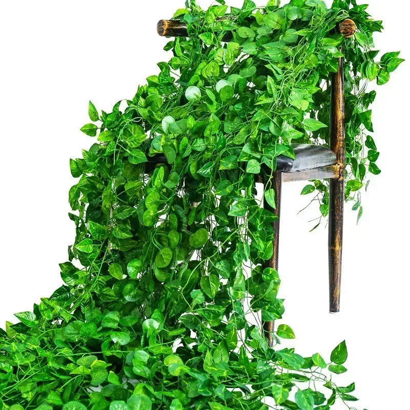 2PC 2.2M Artificial Plants Home Decor Green Silk Hanging Vines Fake Leaf Garland Leaves For Wedding Party Room Garden Decoration