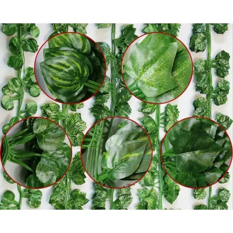 2PC 2.2M Artificial Plants Home Decor Green Silk Hanging Vines Fake Leaf Garland Leaves For Wedding Party Room Garden Decoration